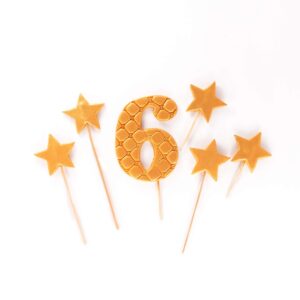 Cyfra 6 Toppery Złote Gwiazdy Na Tort Urodzinowy