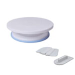 Talerz 28 cm patera obrotowa do dekorowania tortów + packa + szpatułki