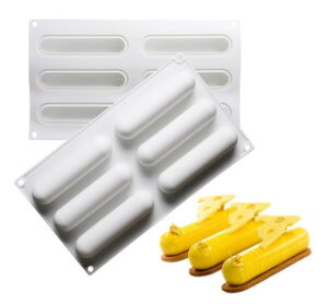Forma silikonowa do monoporcji Eklerki OVAL STRIP 6 szt