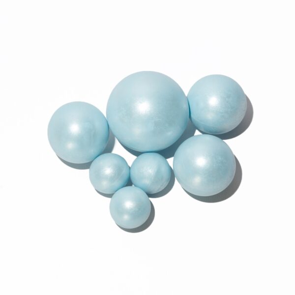 Dekoracje czekoladowe Sfery kule perłowe niebieskie zestaw 7 szt