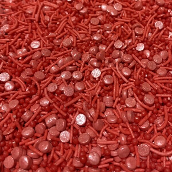 Posypka cukrowa konfetti perłowa czerwona 1 kg