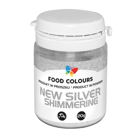 Brokat w proszku New silver 20 g Food colours
