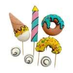 Zestaw Słodkości Figurki Cukrowe Pączek Bezy Lód toppery