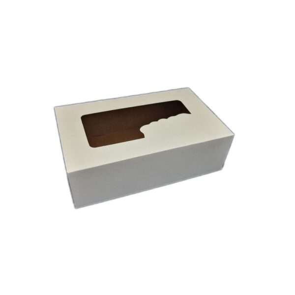 Kartonik 25x15x8 bez druku + okno pudełko na ciasto