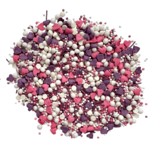 Posypka Konfetti 50g SERDUSZKA MIX (fioletowo-różowe) Do Dekoracji Słodkości