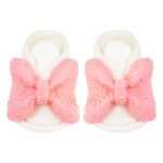 Figurki cukrowe Buciki z kokardką różową dekoracje cukrowe na tort