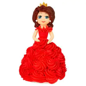 Księżniczka w czerwonej sukni figurka cukrowa