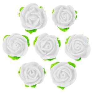 Zestaw dekoracje cukrowe: Róże białe z listkami figurki cukrowe