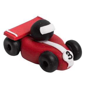 Figurka cukrowa Samochodzik czerwony dekoracja cukrowa na tort