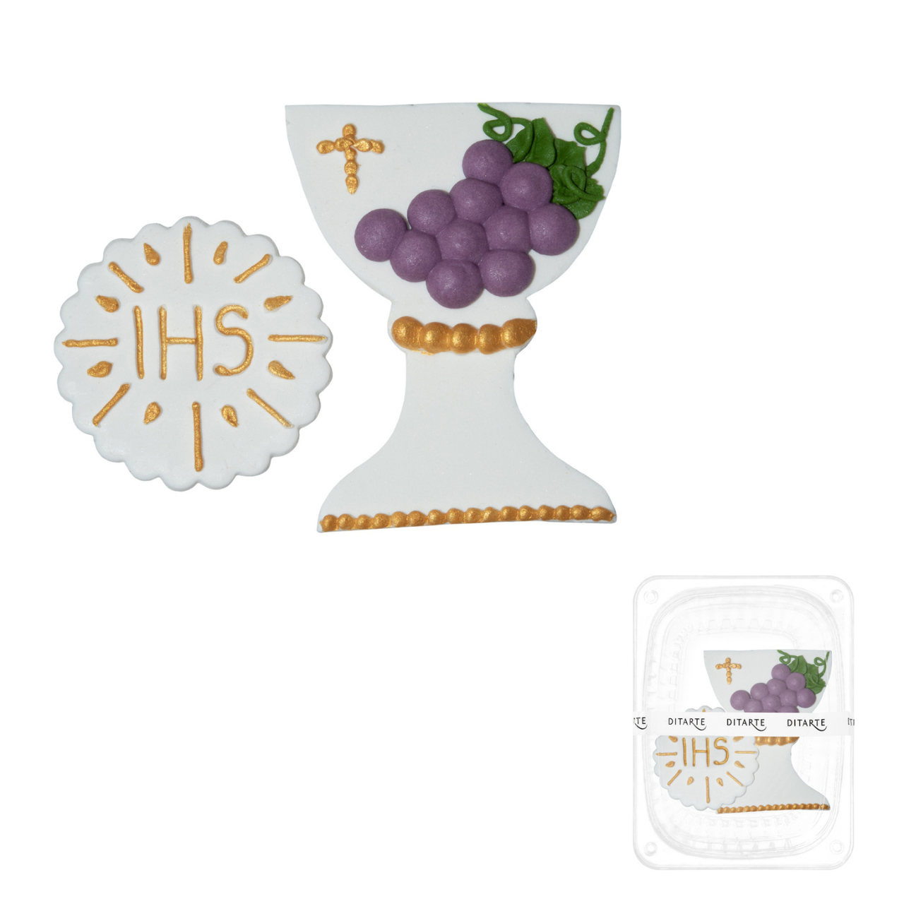 Zestaw cukrowy Kielich Komunijny z Hostią