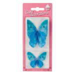 Motyle niebieskie turkusowe waflowe 8szt. blister