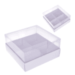 Pudełka na monoporcje babeczki 4W 20x20x10cm z pokrywą przezroczystą 10szt.