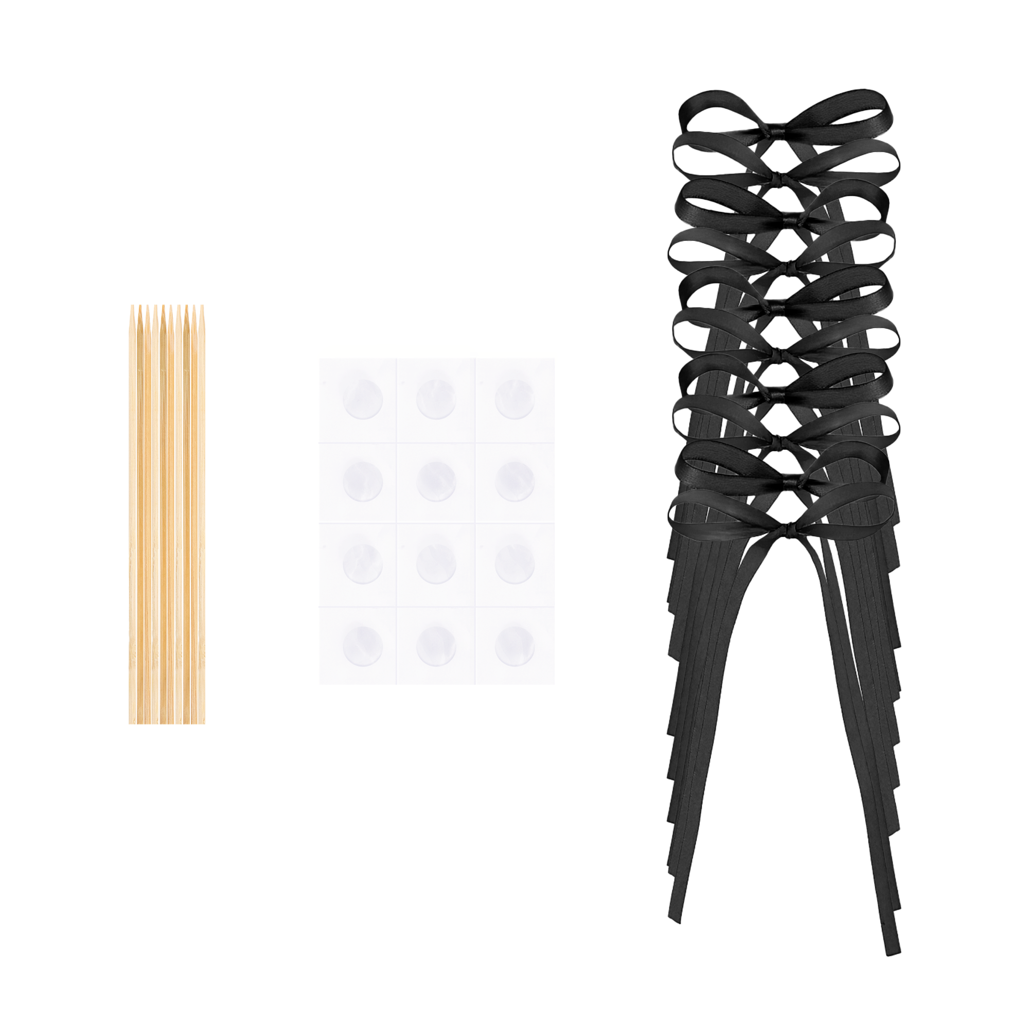 Topper na tort kokardka czarna DIY 10 szt.