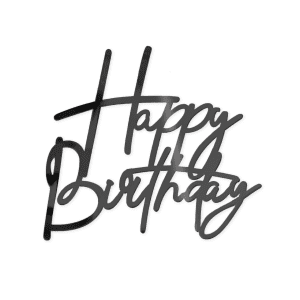 opper na bok tortu Happy Birthday czarny DIY 1 szt.
