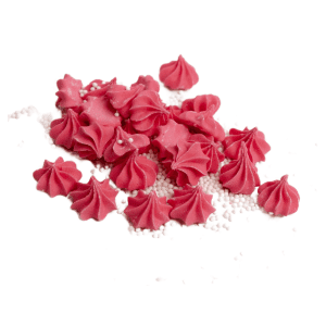 Mini bezy malinowe z posypką