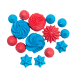 Mini bezy różowo-niebieskie mix kształtów