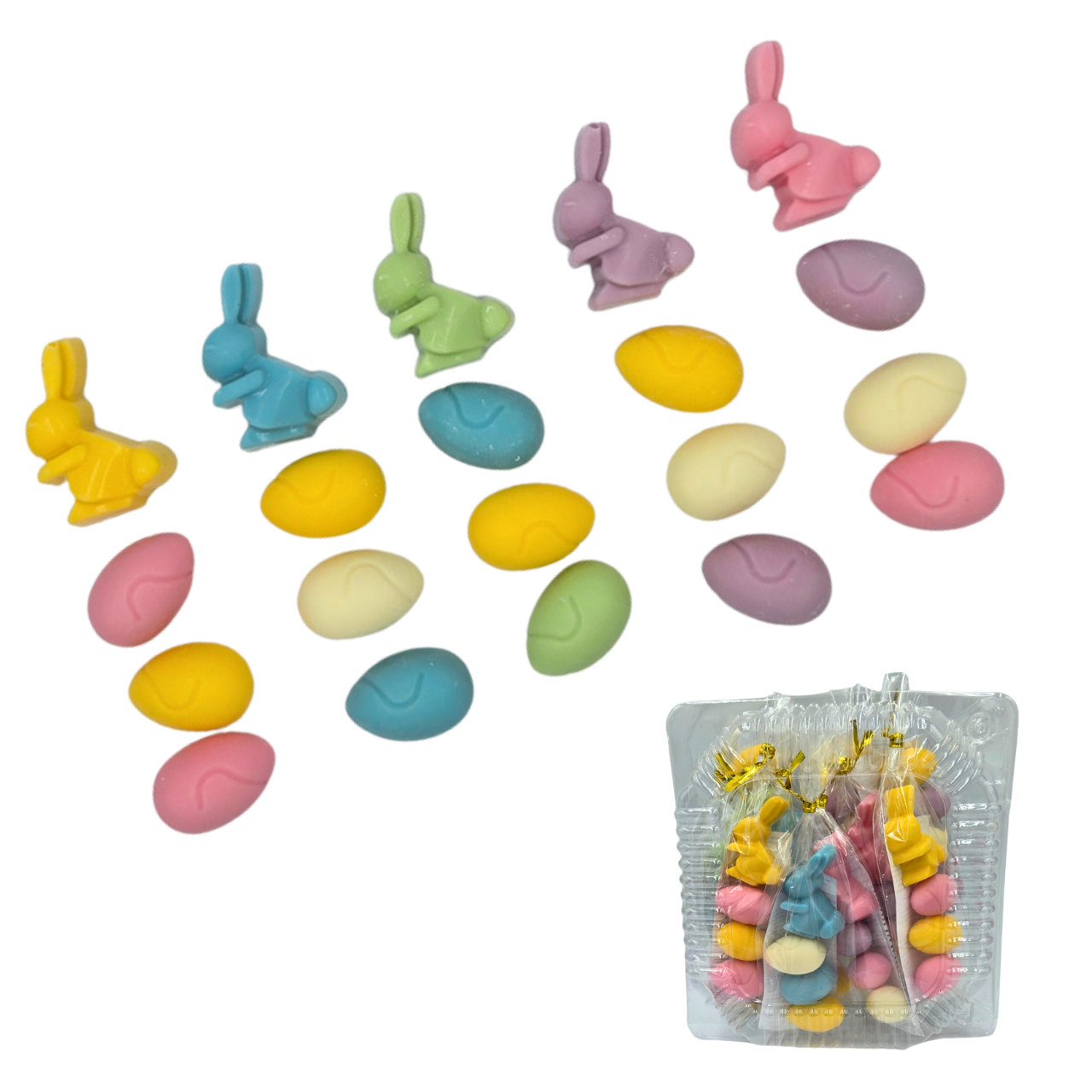 Wielkanocne czekoladowe jajka i zajączek