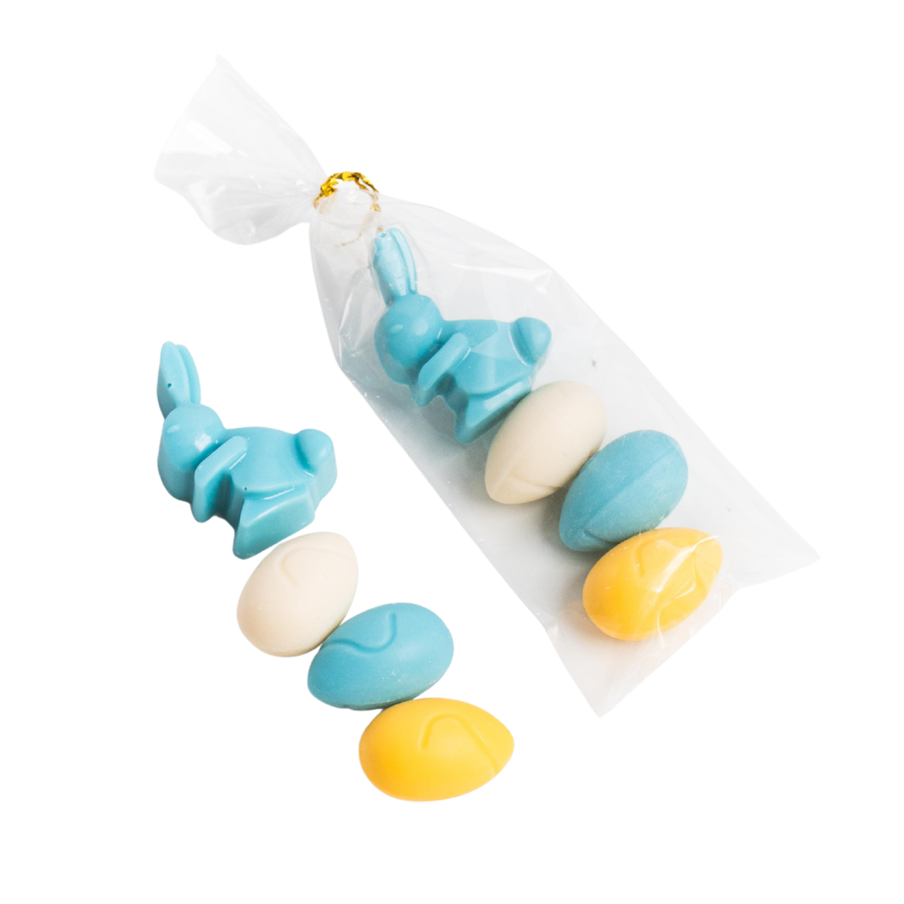 Wielkanocne czekoladowe jajka i zajączek nr.2 (niebieski)