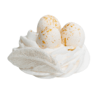 Wielkanocne gniazdo z jajkami biało-złote